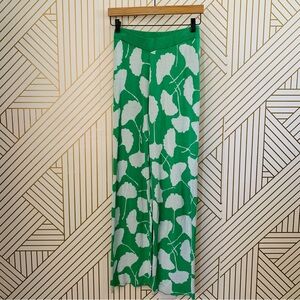 Diane von Furstenberg by Target High Waisted knit wide leg Pants leaves floral S